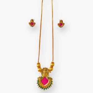 Gold-Plated Long Pendant Necklace