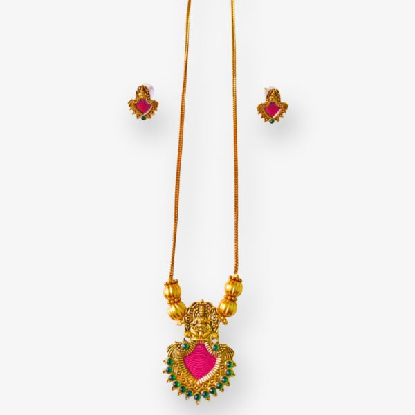 Gold-Plated Long Pendant Necklace