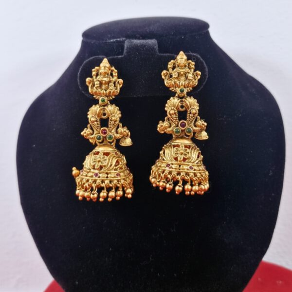 Lakshmi Long Jhumka Earrings - Image 3