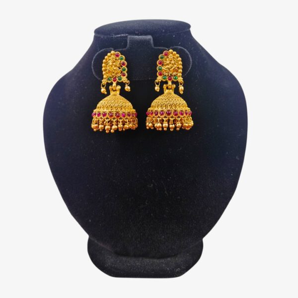Lakshmi Temple Jhumka Earrings - Image 2