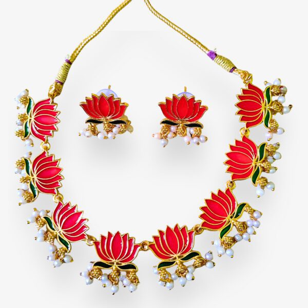 Lotus Pearl Gold-Plated Necklace - Image 4