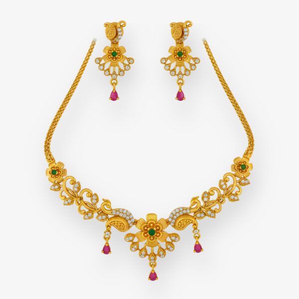 Peacock Floral Choker Set