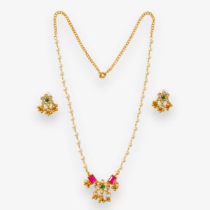 Pearl Long Chain Necklace Set