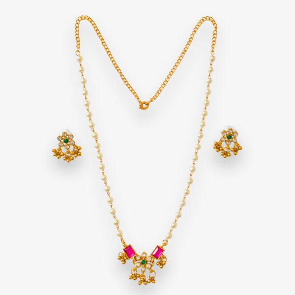 Pearl Long Chain Necklace Set
