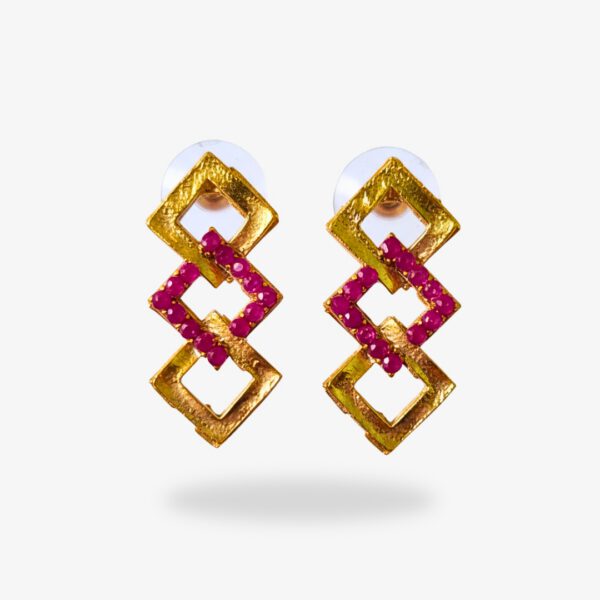Square Motif Gold-Plated Necklace - Image 5