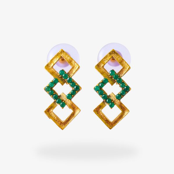 Square Motif Gold-Plated Necklace - Image 6
