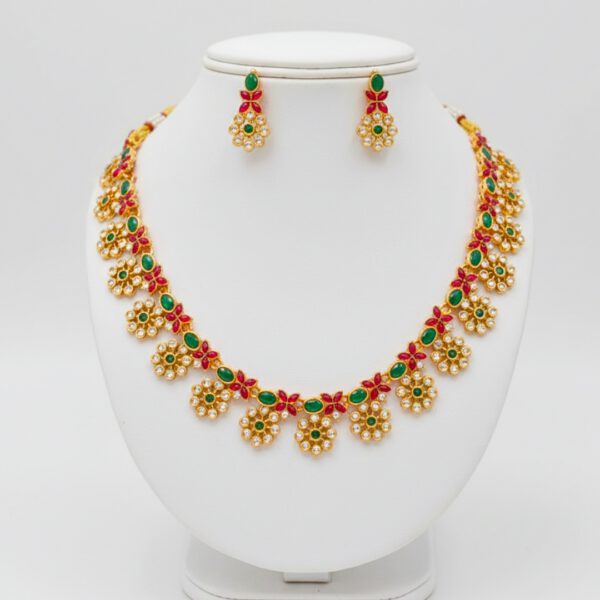 Stone Flower Necklace Set - Image 4