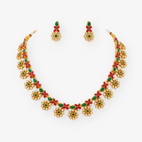 Stone Flower Necklace Set