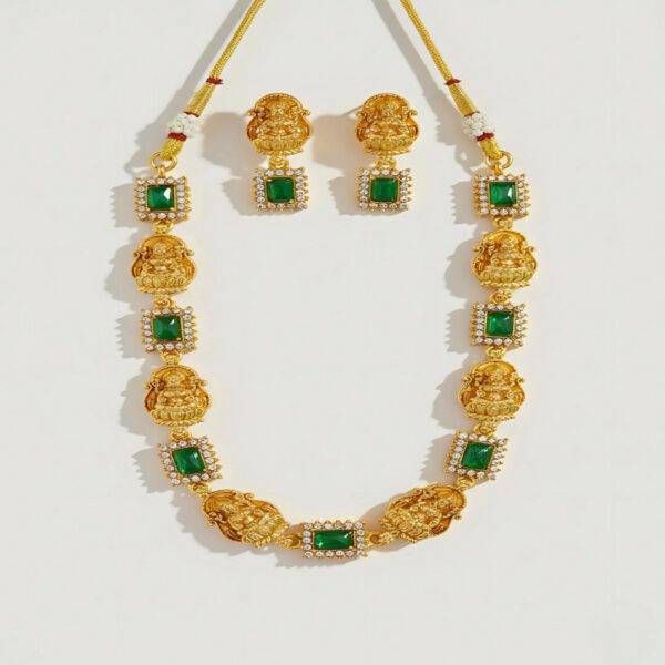 Traditional Lakshmi Necklace Set - Image 4